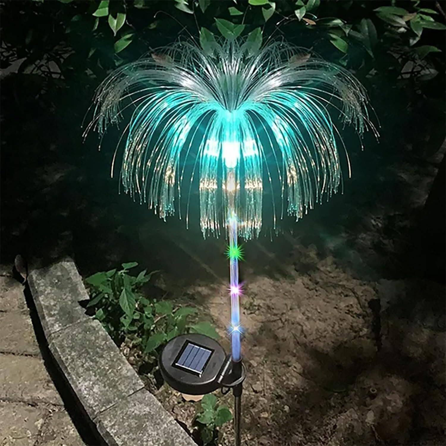 GIGAWATTS Jellyfish Solar Garden Light Automatic Multicolor Changing Flowers Pot Lamp Solar Light Set