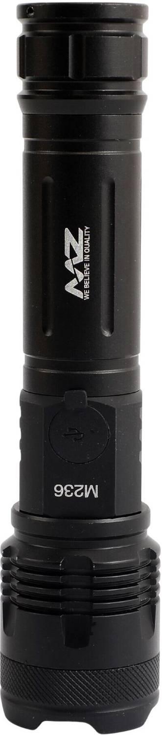 MZ M236 (LED RECHARGEABLE METAL TORCH) Zoomable 150W with Battery 3000mAh Torch