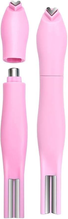 Kira Professional 3-in-1 Magnetic Nail Art Tool Set, Pink Handle with Heart Round Square Tips, Cat Eye Polish Application, 12cm Length (PINK)