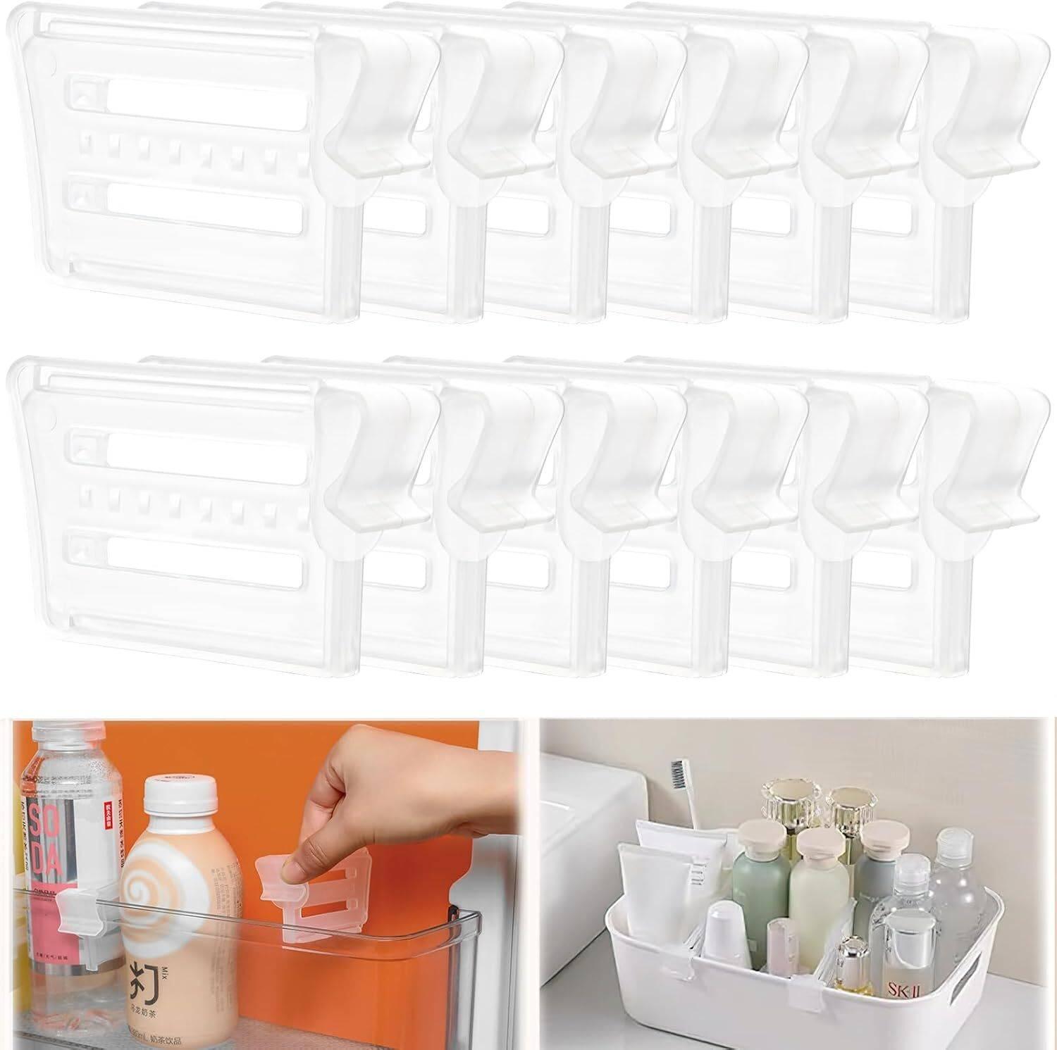 Didment SBD-10PCS-CLR Adjustable Storage Bin Divider Clips for Fridge Organizer Boxes (Pack of 10) 10 L Compact Refrigerator