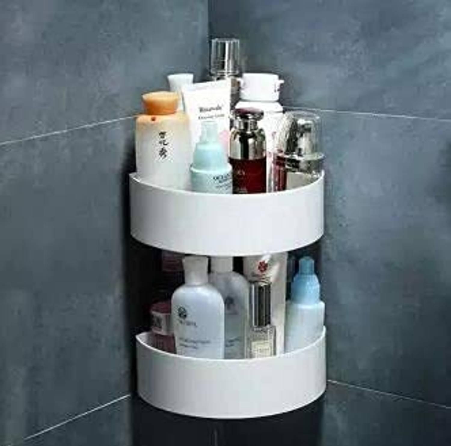 SEHLL Bathroom Storage Rack Corner,Bathroom Corner Shelf Organizer Storage, Plastic Wall Shelf