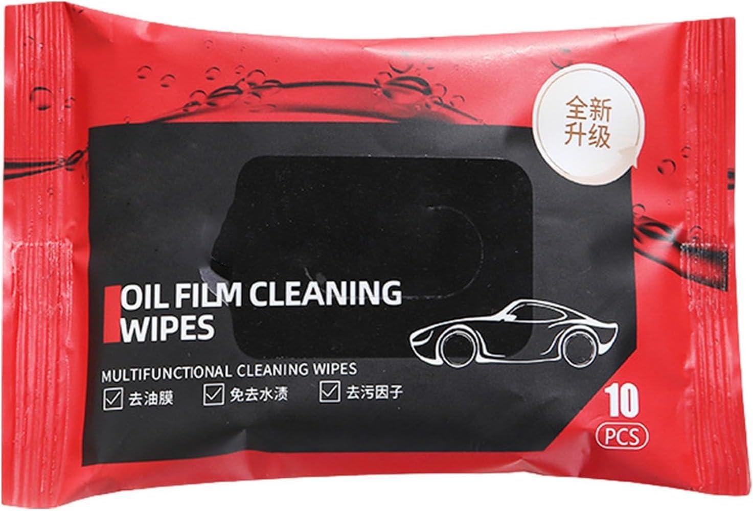 Multifunctional Oil Film Cleaning Wipes for Car Glass and Mirrors Quick Anti Fog Cleaner Removes Grease Dirt and Water Marks for Clear Vision Safe for and Interior Surfaces-PO-1