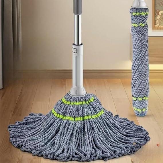 Kresal Self-Wringing Twist Mop Cotton Rotating Dry & Wet Mops with Long Handled for Floor Cleaning Kitchen Bathroom Hardwood Vinyl Tile Laminate Household Office