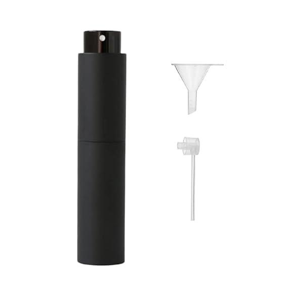 10ml Travel Perfume Atomizer Refillable, Mini Cologne Spray Bottle Empty, with Extractor Pump,Funnel(Black).