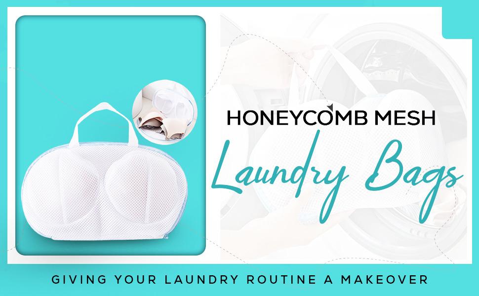 Mesh Drying Bra Bag for Laundry Durable Lingerie Wash Bag, Protective Bra Washer with Zipper, Delicates Laundry Bag for Washing Machine & Dryer, Travel-Friendly Bra Storage Organizer