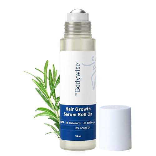 Be Bodywise Rosemary Hair Growth Serum (Roll On) | 3% Redensyl & 2% Anagain | Hair fall control serum for Women & Men | Promotes Hair Growth & Stimulates Hair Follicles | For All Hair Types | 25ml