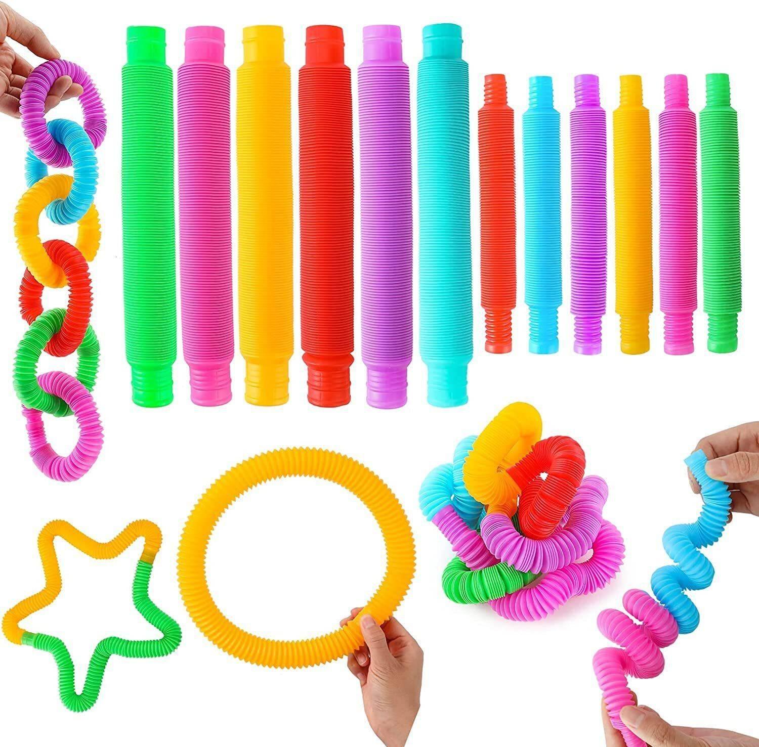 Kp Enterprise Pop Tube 12 Pcs Fidget Toy Sensory Soft Toys Ring Connection Pop it